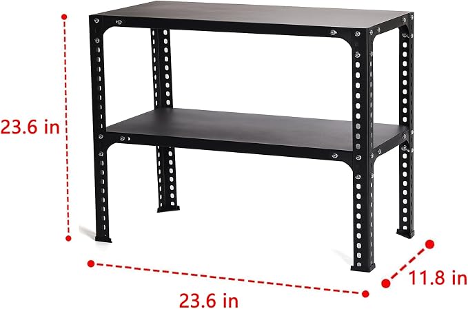 2 Layer Metal Storage Rack, Heavy Duty Adjustable Metal Rack Unit, Suitable - Image 3