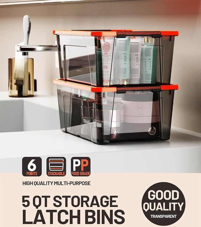 WYT 5-Quart Small Storage Container Bin - Image 5