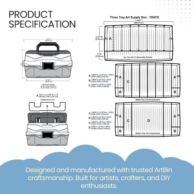 ArtBin 3-Tray Art Supply Box Versatile Organizer - Image 10