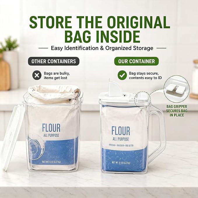 Cereal Containers Storage, Airtight 4 Quart Plastic Pantry Containers - Image 3