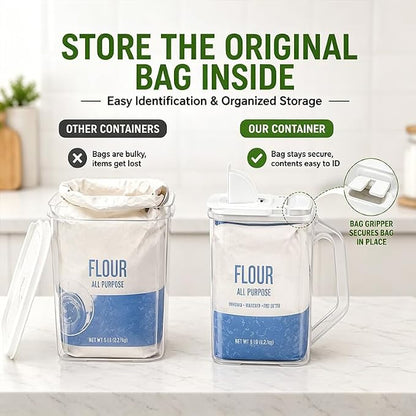 Cereal Containers Storage, Airtight 4 Quart Plastic Pantry Containers - Image 3
