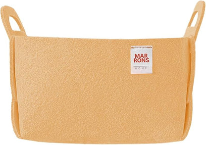 Collapsible Felt APRICOT Storage Bin Small 7.1"x5.1"x5.1" – Foldable Basket by MARRONS