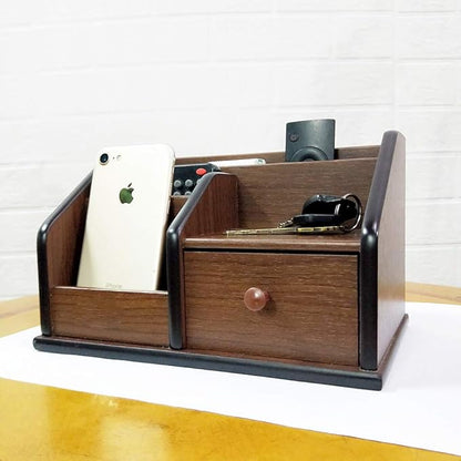 N Desk organizer wood with small drawer Office and Home organization like - Image 2