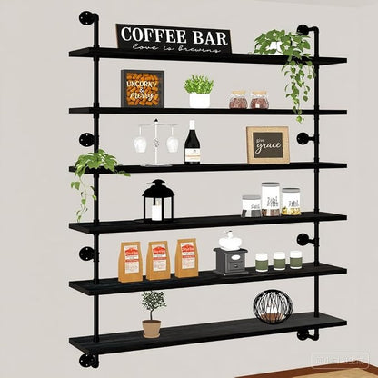 HDDFER 48 Inch Pipe Shelf Floating Shelves by industrialpipeshelving