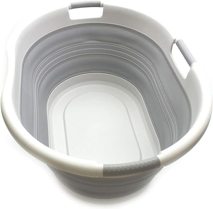 SAMMART 57L Collapsible 3-Handled Plastic Laundry Basket by SAMMART