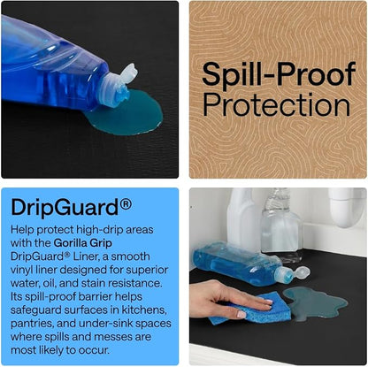 GORILLA GRIP DripGuard Shelf Liner, Non-Adhesive Drawer and Kitchen Cabinet - Image 3