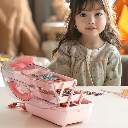 Cute Hair Accessories Organizer 3-Layers Kids Jewelry Storage Box Plastic Hair - Image 7