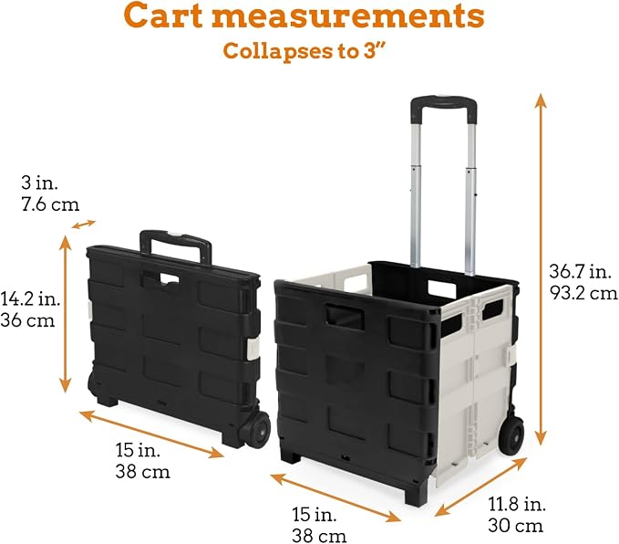 Ultra-Slim Rolling Collapsible Storage Pack-N-Roll Utility-carts, - Image 2