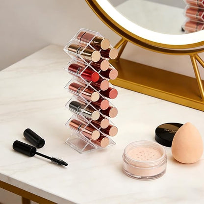 AKAZA 4 Pack Acrylic Lipstick Holder Organizer, 64 Slot Clear Makeup Storage - Image 6