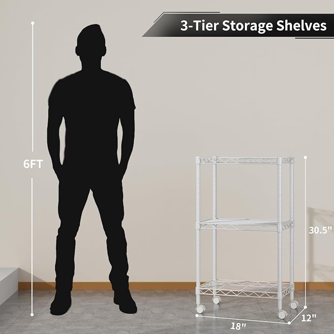 Golpart Small Shelves Storage Wire Metal Adjustable Shelf Unit - Image 3
