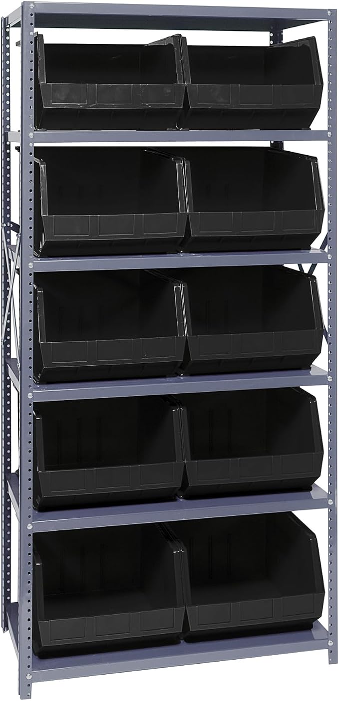 Quantum Storage Systems QSBU-270BK Solid Heavy Duty 6 Shelves 10 Ultra Stack & by QuantumStorageSystems