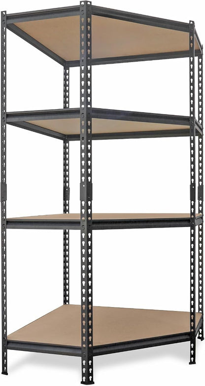 AR Shelving Pro Series Garage Storage Corner Shelving Unit — 4-Tier, Matte Black - Image 2