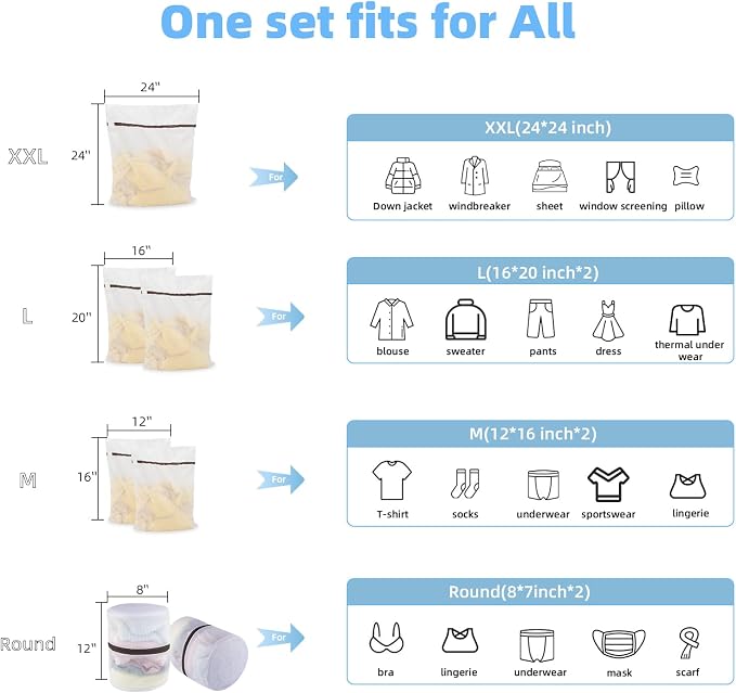 GOGOODA Mesh Laundry Bags for Delicates Durable Protective Wash Bags | Travel - Image 4