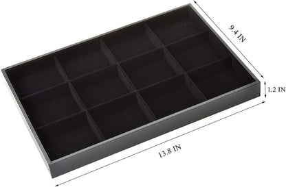 Black Velvet Stackable 12 Grid Jewelry Tray - Image 7