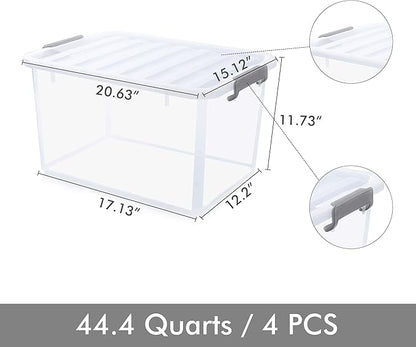 Citylife 44.4 QT Plastic Storage Bins - Image 2