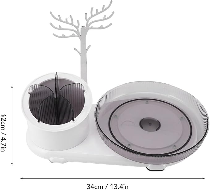QUQUQ Jewelry Storage Organizer Showcase Makeup Brush Organizer 360 Degree - Image 4