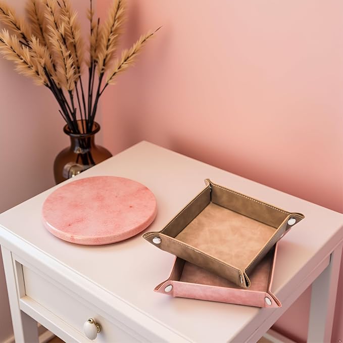 siduater Valet Tray Desktop Storage Organizer – Vegan Leather Catchall Bedside - Image 3
