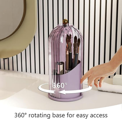 Makeup Brush Holder with Dustproof Cover 360 Rotating Makeup Brush Organizer - Image 4