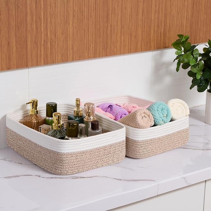 Large Shallow Organizing Baskets 15x11x5.1 Inches - Image 6