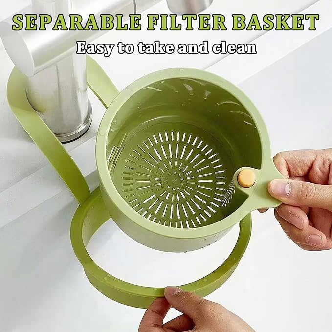 Sink Strainer Basket with One-Touch Drain Mesh, Snap-On Strap & Detachable - Image 4