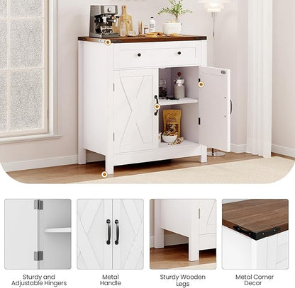 GRUSIGN 30" Coffee Bar Station, Kitchen Sideboard Buffet Cabinet - Image 4