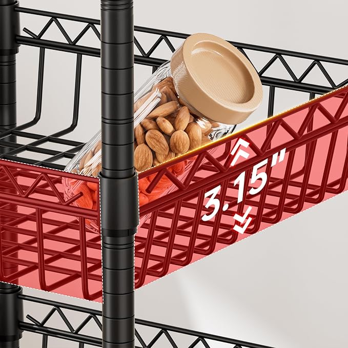 6 Shelves Storage Shelf Wire Closet Bathroom Organizers Metal Pantry Kitchen - Image 3