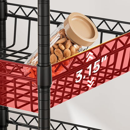 6 Shelves Storage Shelf Wire Closet Bathroom Organizers Metal Pantry Kitchen - Image 3