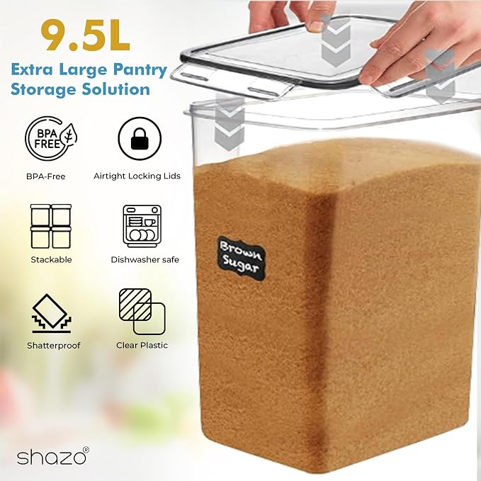 Shazo 2 PC Extra Large Bulk Food Storage Containers - Image 4