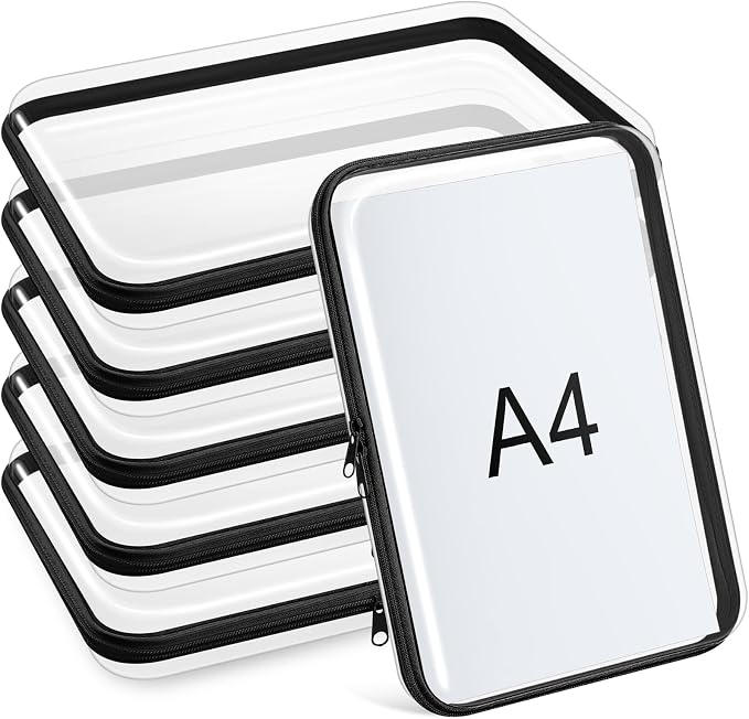 Sanwuta 6 Pcs Clear Hard Zipper Case Hard Plastic Zipper Pouches Transparent by Sanwuta
