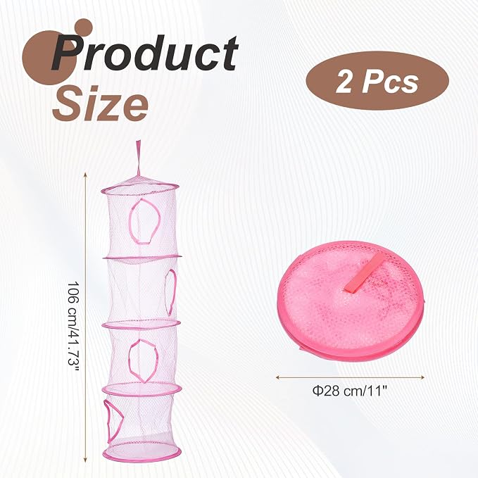 uxcell 2Pcs Mesh Hanging Storage Basket - Image 2
