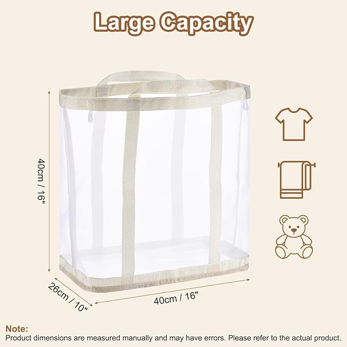 uxcell Collapsible Laundry Basket, Mesh Hamper - Image 2