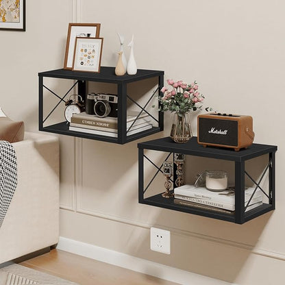 Homode Floating Nightstand, 2 Tier Wall Mounted Nightstand - Image 6