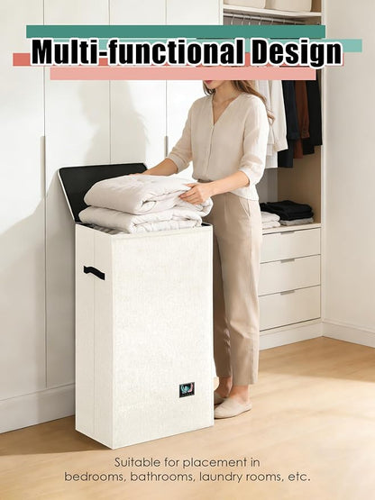 WTREE Laundry Hamper with Lid, Reinforced Sturdy Clothes Hamper with - Image 6