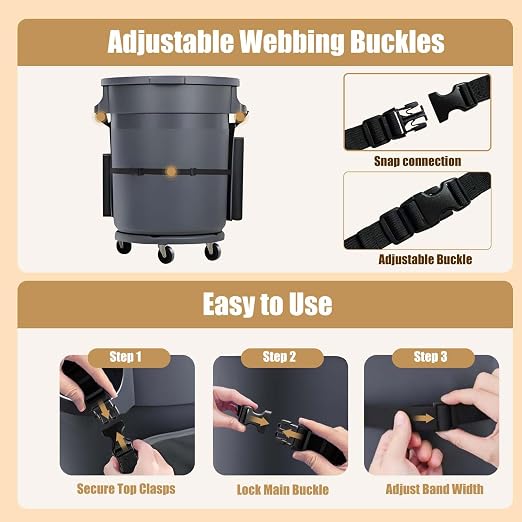 Hongmed Trash Can Caddy Bag: 1680D Fabric Heavy-Duty Cleaning Caddy - Image 4