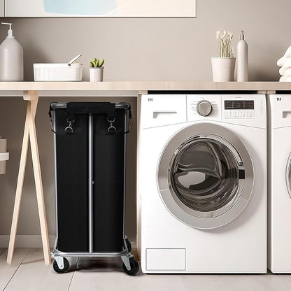 Laundry Basket with Wheels, Rolling Laundry Hamper with Removable Bag, 100L - Image 4