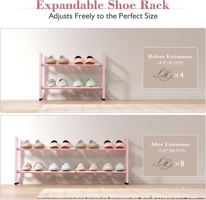 Bumusty 2-Tier Expandable Shoe Rack - Image 5