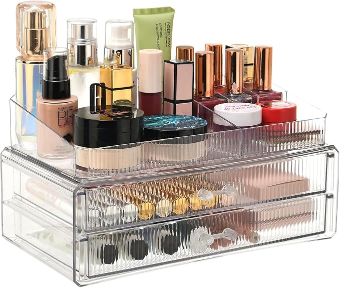 ZHIAI stackable storage drawers, acrylic storage rack, cosmetics and beauty by ZHIAI