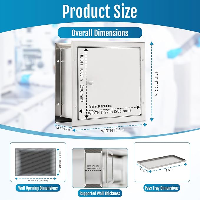 Recessed Specimen Pass-Thru Cabinet, Stainless Steel Specimen Box - Image 2