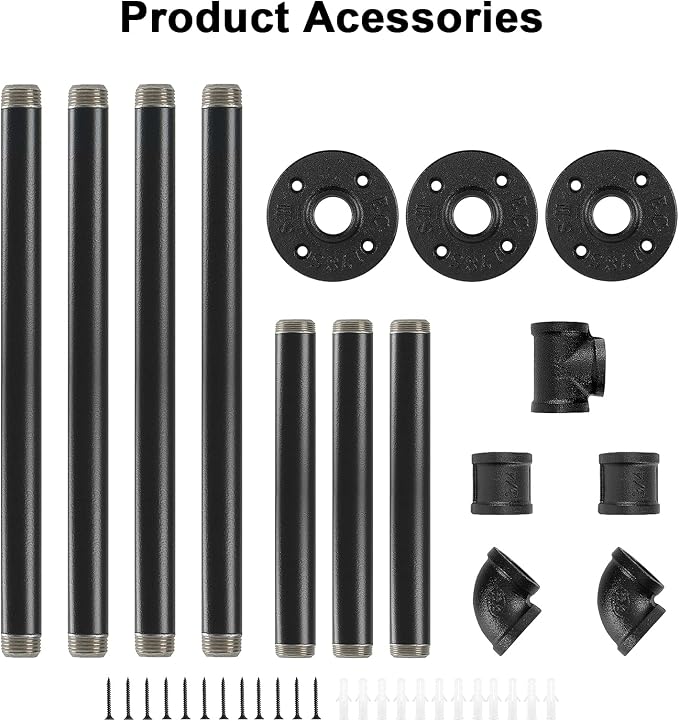 Industrial Iron Pipe Clothes Hanging Bar DIY Wall-Mounted Garment Rack Heavy - Image 8