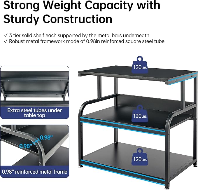 32.3" x 18.9" Extra Large Printer Stand Table - Image 3