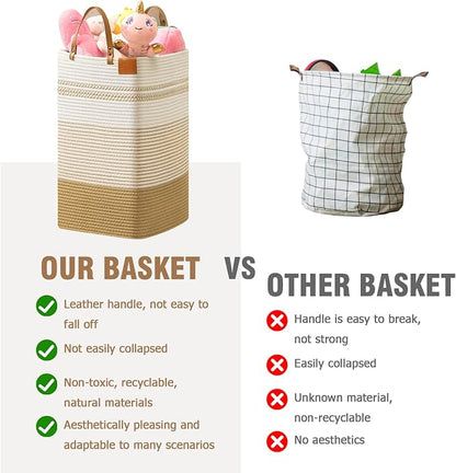 danpinera 100L Nursery Hamper, Tall Woven Laundry Basket - Image 7