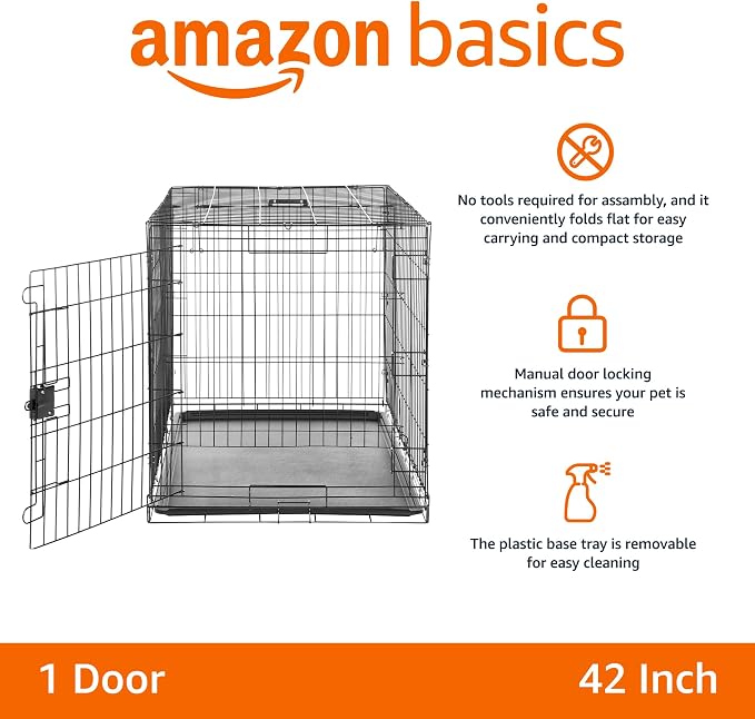 Amazon Basics - Durable, Foldable Metal Wire Dog Crate - Image 2