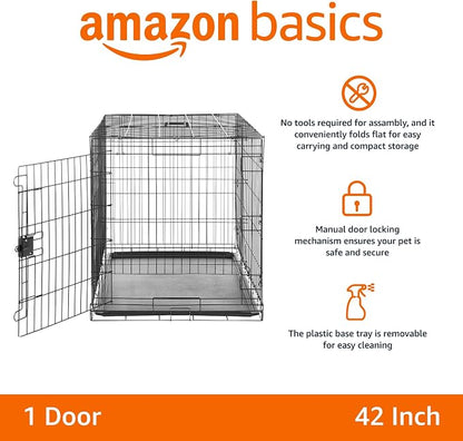 Amazon Basics - Durable, Foldable Metal Wire Dog Crate - Image 2
