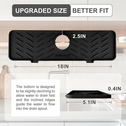 Meiliweser Silicone Faucet Mat for Kitchen Sink – Gen 2 Splash Guard - Image 2