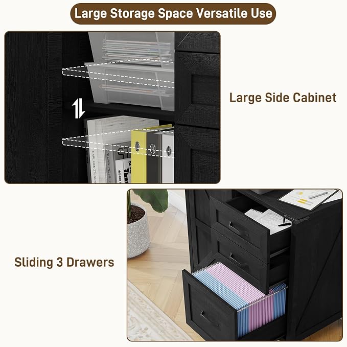 3 Drawers Farmhouse File Cabinet - Image 6