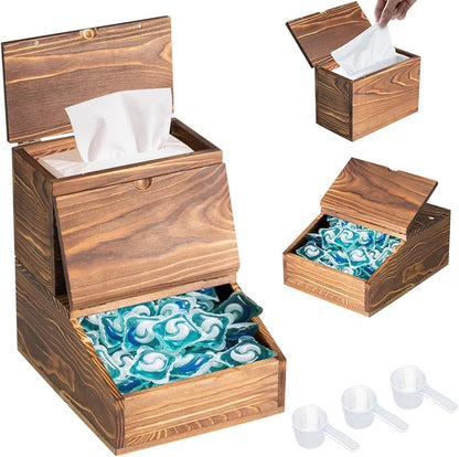 Wooden Laundry Dishwasher Pods Container, Storage by Unknown