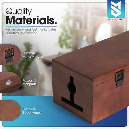 Wooden Cable Management Box – Modern Wire Organizer Box & Power Strip Cover - Image 5