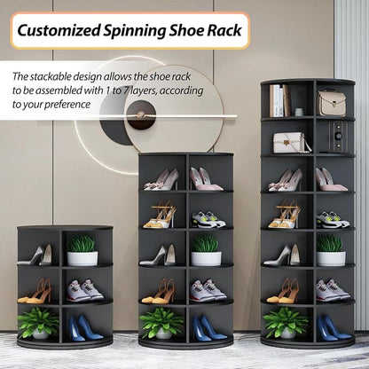 Rotating Shoe Rack, 7-Tier Spinning Shoe Rack, Free Standing Rotating Shoe Rack - Image 7