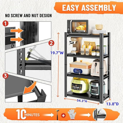 4 Tier Shelf, Adjustable, Easy Assembly, Organization and Storage Shelving Unit - Image 3