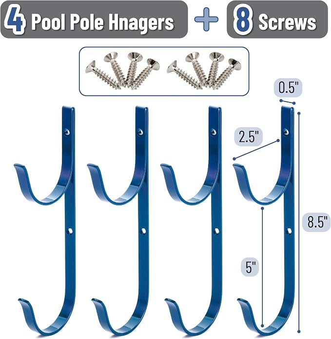 UNCO- Pool Pole Hanger, 4 Pack, Holder Set, Hooks - Image 2
